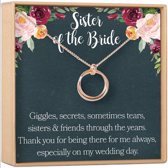 Jewelry - Dear Ava Sister of the Bride Gift Necklace: Sister Wedding Gift Rose Gold Plated